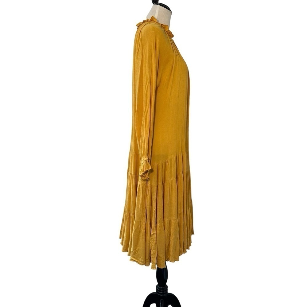 Anthropologie En Elly oversized Tiered Yellow Maxi Dress in extra small - Picture 5 of 14